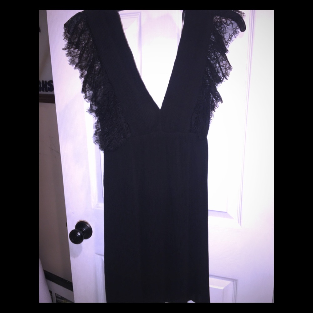 Mango Eyelash Lash Trimmed Cocktail Dress